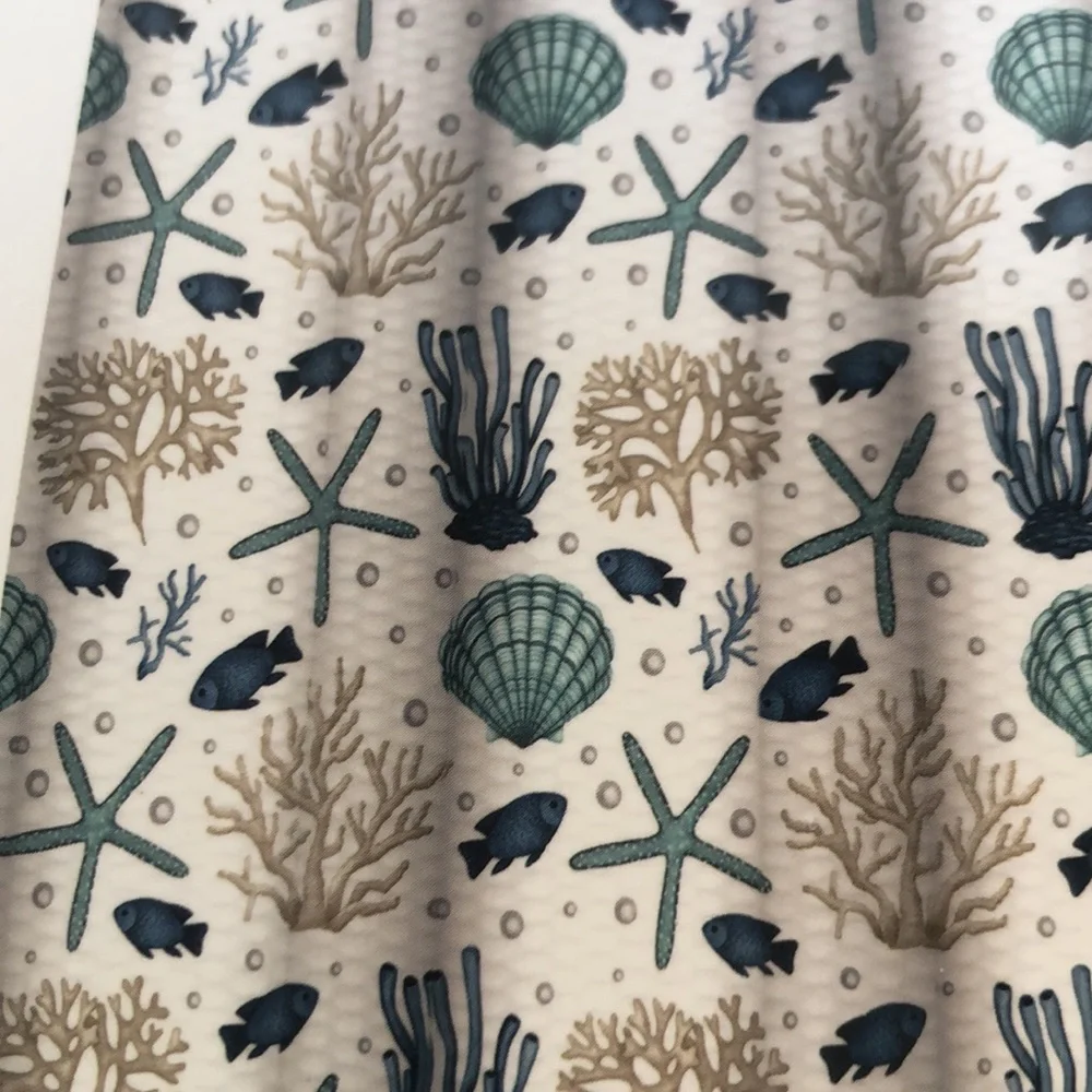 Coastal Ocean-Themed Water Repellant Shower Curtain